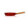 Poêle Ector Induction Aluminium Revêtu Manche En Bois 24 Cm Rouge