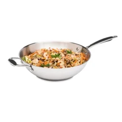 Lot Wok Tout Inox Et Couvercle Verre 30 Cm Excell'Inox -Pas Cher Cuire Joie Magasin 209005 2 1 Lot wok tout inox et couvercle verre 30 cm Excell Inox Mathon