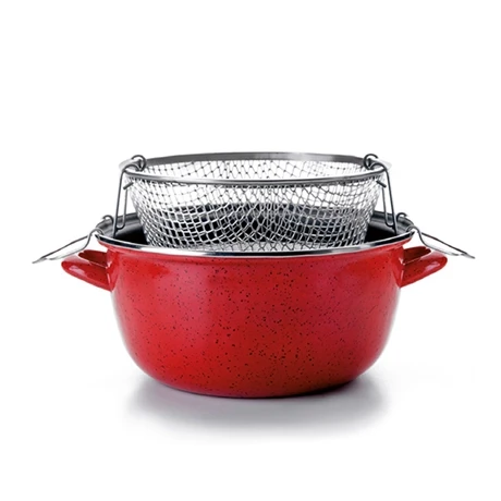 Ibili Friteuse En Acier émaillé Avec Panier Et Couvercle 24 Cm 2 Ibili Friteuse En Acier émaillé Avec Panier Et Couvercle 24 Cm – Image 2