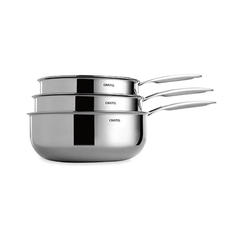 Lot 3 Casseroles Inox Castel'Pro 16,18 Et 20 Cm 1 Lot 3 Casseroles Inox Castel'Pro 16,18 Et 20 Cm