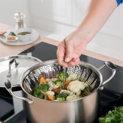 Panier Vapeur Inox Marguerite Pliable 28 Cm -Pas Cher Cuire Joie Magasin 278024 1 2 Panier vapeur inox marguerite pliable 28 cm Mathon