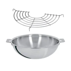 Lot Wok Inox Et Grille Casteline 28 Cm