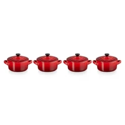 Le Creuset Set 4 Mini-cocottes Céramique 10 Cm Cerise