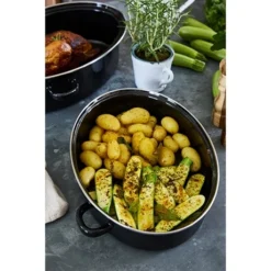 Roaster 42 Cm Acier émaillé -Pas Cher Cuire Joie Magasin 381008 1 1 Roaster 42 cm acier emaille Baumalu