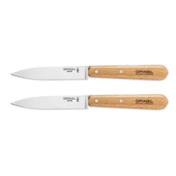 Opinel Lot 2 Couteaux Office N°112 Lame Lisse Inox 10 Cm Naturel