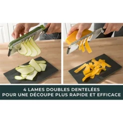 Mandoline Multifonctions 3 Lames Interchangeables Inox -Pas Cher Cuire Joie Magasin 470054 1 5 Mandoline multifonctions 3 lames interchangeables inox Mathon