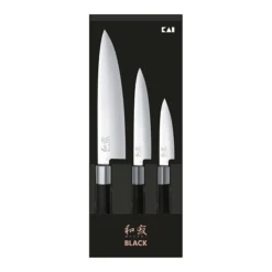 Kai Set 3 Couteaux 10 Cm,15 Cm, 20 Cm Wasabi Black