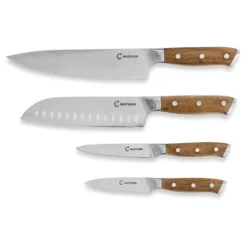 Set De 4 Couteaux Bois D'acacia Et Lame Inox