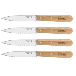 Opinel Set 4 Couteaux Office Lames Crantées Inox 10 Cm Couleur Naturel