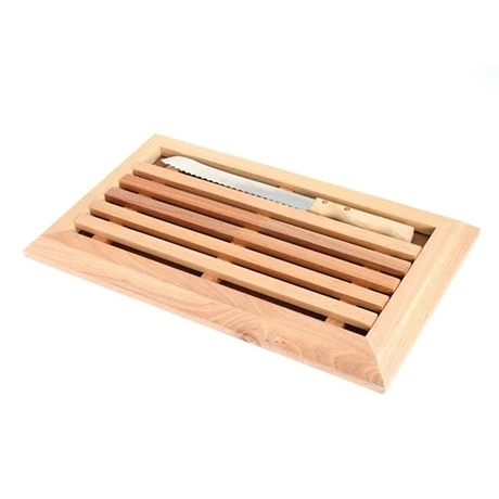 Planche à Pain En Hêtre Avec Grille Amovible Et Couteau 38,5 Cm 3 Planche à Pain En Hêtre Avec Grille Amovible Et Couteau 38,5 Cm – Image 3