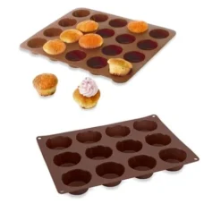 Lot De 2 Flexi'plaques En Silicone 12 Muffins Et 20 Mini-muffins