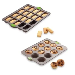 Lot Plaque 20 Financiers Et Plaque 12 Muffins En Silicone Structure Acier Rigiflex
