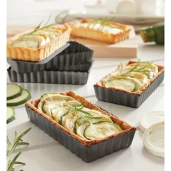 Set De 4 Moules à Tartelettes Avec Fonds Amovibles -Pas Cher Cuire Joie Magasin 541084 2 4 Set de 4 moules a tartelettes avec fonds amovibles Mathon