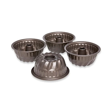 Set De 4 Moules à Mini Kouglof Acier Revêtement Antiadhérent 10 Cm 2 Set De 4 Moules à Mini Kouglof Acier Revêtement Antiadhérent 10 Cm – Image 2