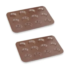 Lot De 2 Plaques Anti-adhérente 12 Mini-tartelettes