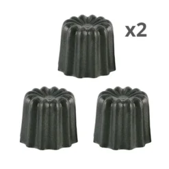 Patisse Lot De 6 Moules à Canelés En Aluminium Anti-adhésif 5,5 Cm