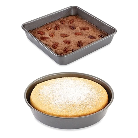 Lot 2 Moules à Manqué Rond Et Carré Acier Revêtement Antiadhérent 23 Cm 1 Lot 2 Moules à Manqué Rond Et Carré Acier Revêtement Antiadhérent 23 Cm
