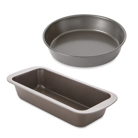 Lot Moule à Manqué Rond 23 Cm Et Moule à Cake 25 Cm Acier Revêtement Antiadhérent 2 Lot Moule à Manqué Rond 23 Cm Et Moule à Cake 25 Cm Acier Revêtement Antiadhérent – Image 2