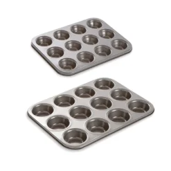 Lot 2 Plaques 12 Muffins Et 12 Mini-muffins Acier Revêtement Antiadhérent -Pas Cher Cuire Joie Magasin 549024 1 1 Lot 2 plaques 12 muffins et 12 mini muffins acier revetement antiadherent Mathon