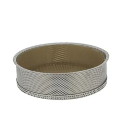De Buyer Moule à Manqué Amovible En Inox Perforé 24 Cm Et Feuille De Cuisson Antiadhésive