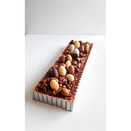 De Buyer Cercle à Tarte Perforé Cannelé Rectangle Acier Inoxydable 35 Cm 2 De Buyer Cercle à Tarte Perforé Cannelé Rectangle Acier Inoxydable 35 Cm – Image 2