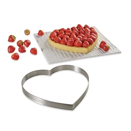 De Buyer Cercle à Tarte Perforé Cœur 22 Cm 2 De Buyer Cercle à Tarte Perforé Cœur 22 Cm – Image 2