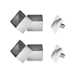 Lot De 4 Emportes Pièces Carrés En Inox Avec Poussoir