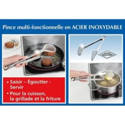 Pince De Cuisson Multifonction Inox 34,5 Cm -Pas Cher Cuire Joie Magasin 671004 4 3 Pince de cuisson multifonction inox 34 5 cm Wenko by Maximex