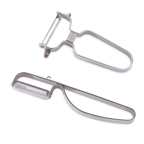 Lot 2 éplucheurs Inox Lame Droite Et Dentelée 1 Lot 2 éplucheurs Inox Lame Droite Et Dentelée