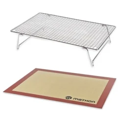 Lot Volette Rectangulaire En Inox Avec Tapis De Cuisson En Silicone