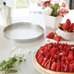 Lot 3 Cercles à Tarte Perforés En Inox Rond 20 - 24 - 28 Cm -Pas Cher Cuire Joie Magasin 87947 2 2 Lot 3 cercles a tarte perfores en inox rond 20 24 28 cm Mathon