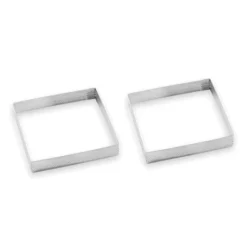 Lot 2 Cercles à Tarte Perforés En Inox Carré 12 Cm