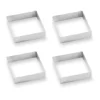 Lot 4 Cercles à Tarte Perforés En Inox Carré 8 Cm