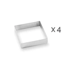 Lot 4 Cercles à Tarte Perforés En Inox Carré 8 Cm -Pas Cher Cuire Joie Magasin 87950 2 4 Lot 4 cercles a tarte perfores en inox carre 8 cm Mathon