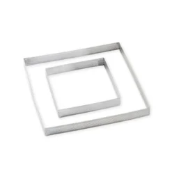 Lot De 2 Cercles à Tarte Perforés En Inox Carré 12 Et 20 Cm
